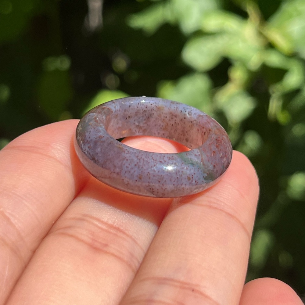 Size 7.5 purple moss agate ring‎